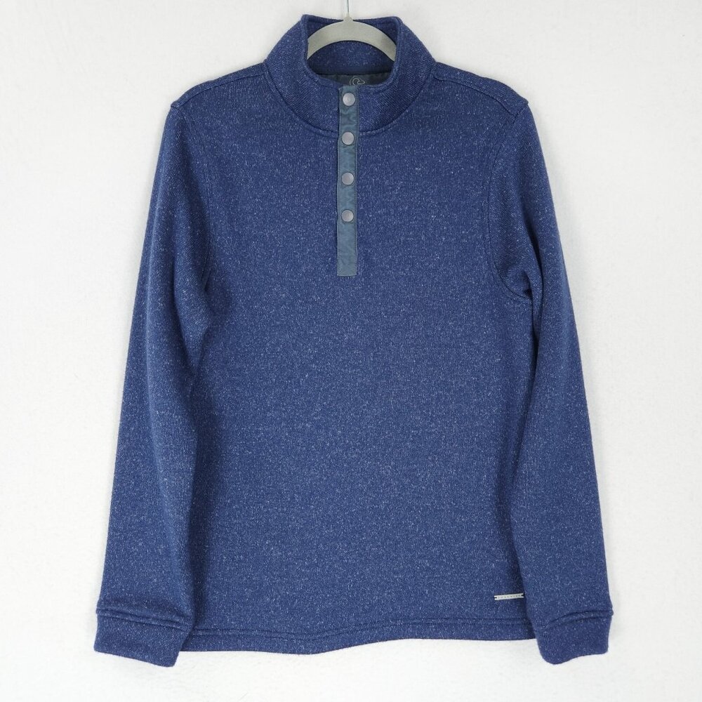 Swannies Sweater Mens Medium Blue Wolff Fleece Golf 1/4 Snap Outdoor Pullover